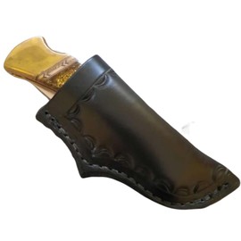 Custom Right Hand Leather Knife Sheath Fits Buck 110 Knife, 5" Folding Knife Holder, Black