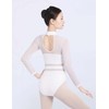 Daydance Turtleneck White Ballet Leotards for Women Dance, Gymnastics, Aerial