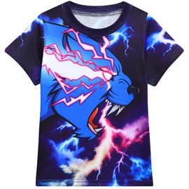 Delanhon Famous Youtube Gamer Esprots Logo Printed Short Pyjamas Game Lightning Cat Top for Boys 5-13 Years, Style 3