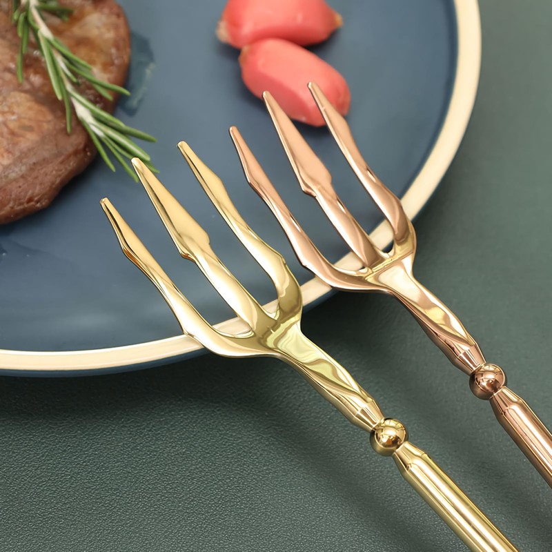 Mythical Flatware Set Poseidon's Trident Fork, Steak Knife, Dinner Spoon,