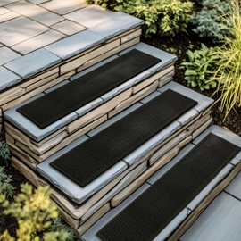 Mohawk Home Matrix Honeycomb Stairtread Utility Geometric Black 0' 9" X 2' 11" Door Mat Perfect for Entryway, Porch, Laundry Room