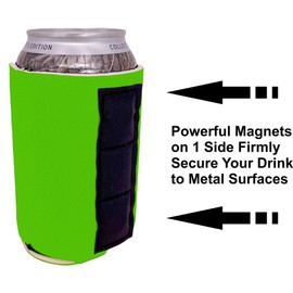 Blank Magnetic Can Coolie (10 Pack, Neon Green)