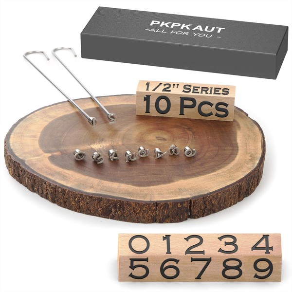 PKPKAUT PKPKAUT 10Pcs Mini 1/2" Branding Irons, Number Custom Wood