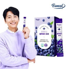 Haruhana 100% Blueberry Puree Sticks with Chewy Fruit Pieces, 14 Packets (1 Box) / 40 US Blueberries per Packet, Anthocyanin / 과육이 씹히는 하루하나 블루베리 100% 퓨레 스틱 14포 (1박스)  1포당 미국산 블루베리 40알 안토시아닌