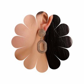 Inateannal Vintage Hammered Square Earrings Gold Circle Coin Stud Earrings Geometric Oval Dangle Earrings Exaggerate Hollow Square Earrings Jewellery for Women and Girls, Zinc, No Gemstone