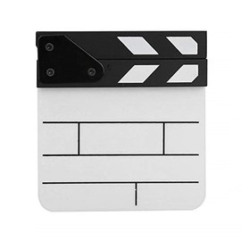 Mini Acrylic Film Flap Director's Film Clapboard Easy Wipe Cut Action Scene Clapper Board Slate with Pen for Films, TV Shows, Home Textiles (Black/White)
