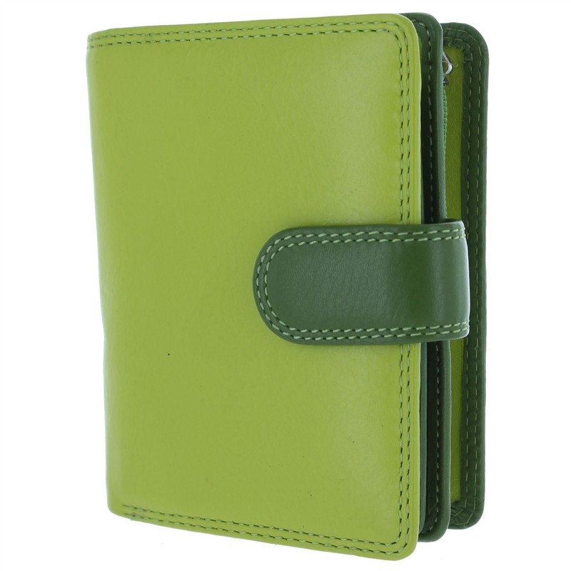 VISCONTI Leather Rainbow Collection BALI Purse RFID blocking RB40 Lime