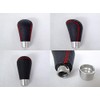 GENUINE LEATHER UNIVERSAL SHIFT KNOB RED STITCHING M8 M10 M12