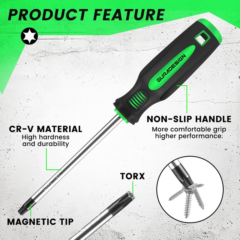 GURADESIGN 13-Piece Magnetic Torx Screwdriver Set，T5 -T40 Star Screwdrivers Set