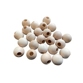 Wood Dowel Caps 1-1/4 inch Diameter with 1/2 inch Hole Unfinished Dowel Rod Caps for 1/2 inch Dowel Rods f (24)