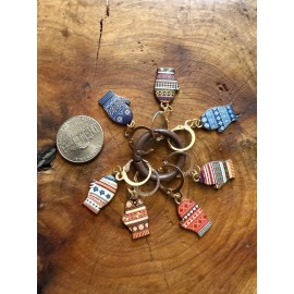 Handmade Enamel Mittens Yarn Markers Or Earrings. 7 Per Order