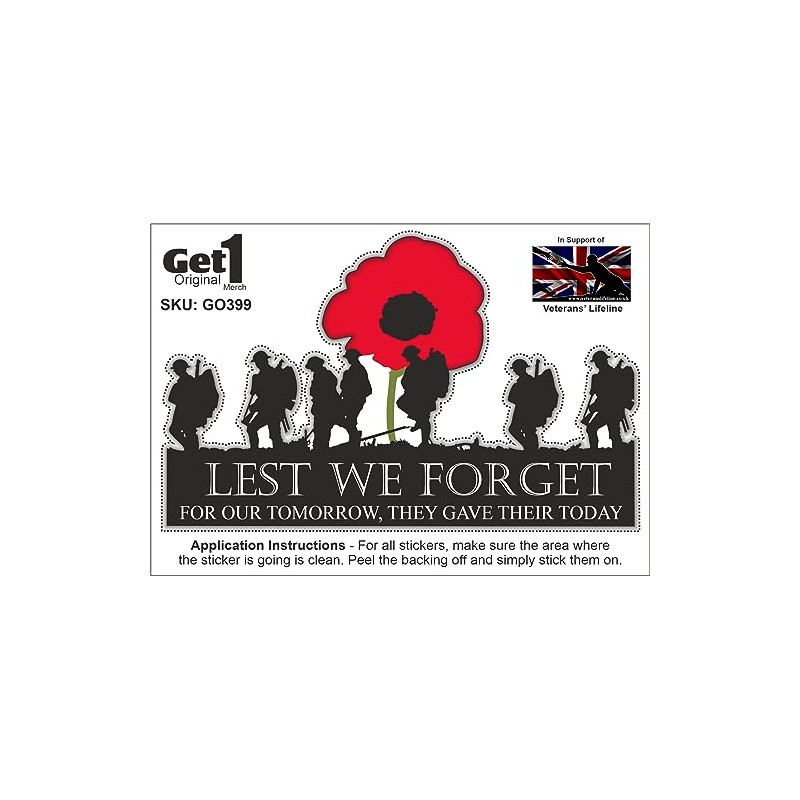 Van Lorry Sticker with Soldiers and Poppy Design - They