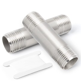 TAISHER 2Pcs Stainless Steel Pipe Fittings, 3/4" NPT x 3/4" NPT Male Threaded, 2" Length Nipple Cast Pipe