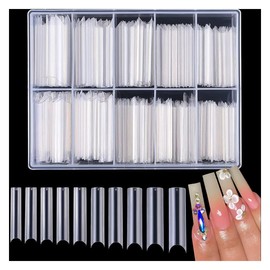 200 Pcs Clear Nail Tips Long Straight Square Nail Tips For Nail Salons and DIY Nail Salon (clear, 1pc)
