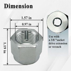 Ebrmeiwo 05265 Thread Clean Adapter for Household Outdoor Faucets, Clean Wrench Tool, Silver
