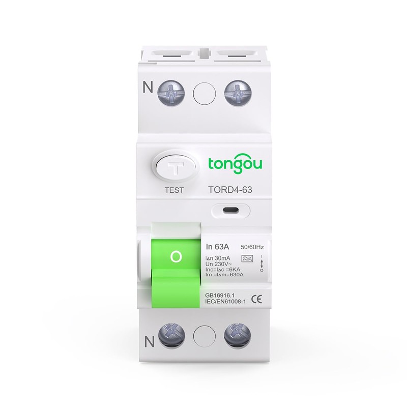 TONGOU Type A RCD RCD Circuit breaker 63A 30mA 2P