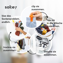 Sokey - Sock Clip - Pack of 15: Holds Socks Together in Washing Machine, Dryer & Airer