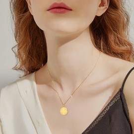 UNIFT Jerusalem Cross Necklace for Women Men Stainless Steel Christian Prayer Crusaders Knights Templar Cross Pendant Necklace Religious Jewelry (gold)