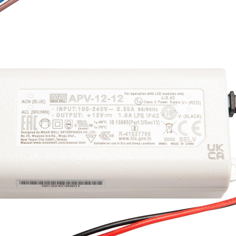 Mean Well APV-12-12 SNT 12V/DC/0-1A/ 12W IP42