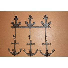 Stoneledge Investments (4) Vintage-look Nautical Home Decor Cast Iron Wall Hooks / Coat Rack Wall Mount