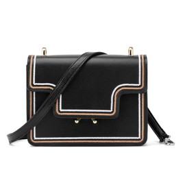 Women's Leather Shoulder Strap, Shoulder Strap for Purse, Handbags, Adjustable Replacement Crossbody Bag Strap, Shoulder Strap, Lysilber-schwarz