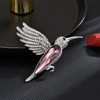 UNVAK Hummingbird Brooch for Women Rhinestone Hummingbird Brooch Pin Pink
