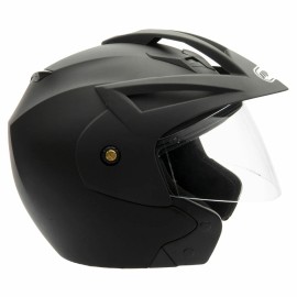 MMG Motorcycle Scooter Open Face Helmet Crux Flip Up Visor DOT (L, Matte Black)