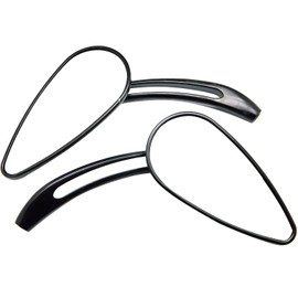 MotorToGo 1Pair CNC Black 3D Skull TearDrop Motorcycle Mirrors Compatible for Triumph Rocket III