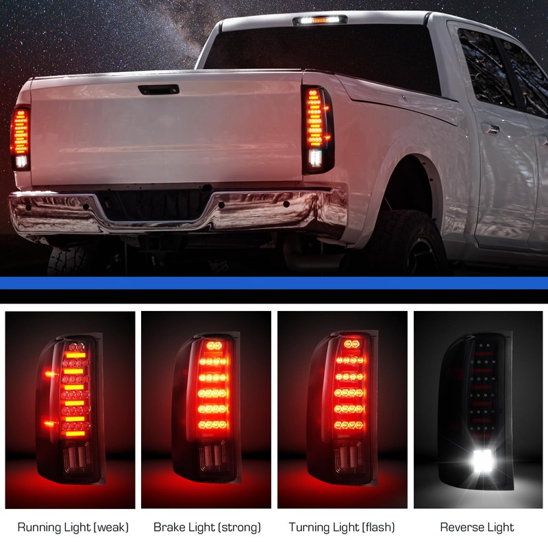 Gubebaili LED Tail Lights + Third 3rd Brake Light Fit