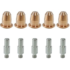 CTJCTJ S45 Plasma Cutting Torch Accessory Kit PR0110 Electrodes PD0116-08 Tips Consumables For Trafimet S45 Torch 10Pcs