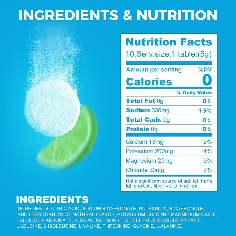AiVital™ Sugar Free Electrolyte Tablets, Essential Electrolytes with BCAA and