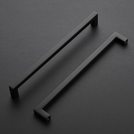 Ravinte 30 Pack Square Cabinet Pulls 10 Inch Black Kitchen Cabinet Handles Matte Black Kitchen Hardware for Cabinet Black Drawer Pulls Black Square Bar Cabinet Pulls Drawer Handles