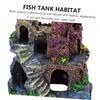 Sosoport 2pcs Aquarium Castle Ornament Fish Tank Background Resin Craft