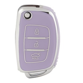 OFFCURVE Car Key Case - Key Fob Cover & Protector, 3 Buttons, Suitable for Hyundai i10, i20, i30, i40, ix20, ix25, ix30, ix35, ix45, ix55, Elantra, Sonata, Tucson, Santa Fe, Accent, Creta, Verna
