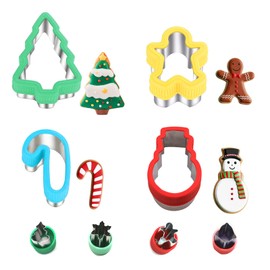 Toclsixz Christmas cookie cutters, Christmas cookie cutter, set of 8, including Christmas tree, gingerbread man, snowflake, for baking with children