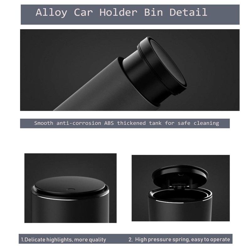 KOOMTOOM Alloy Mini Car Cup Holder Garbage Can, 300ml Dismountable