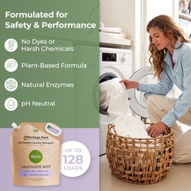 Heritage Park Luxury Laundry Detergent | Dermatologist Tested Plant based Natural & Enzyme Laundry Detergent | Sensitive Skin Friendly - Lavender Mist (64 fl oz Refill)