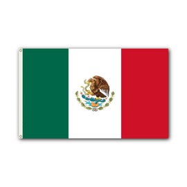 Shoe String King SSK Mexico Outdoor Flag - Large 3' x 5', Weather-Resistant Polyester