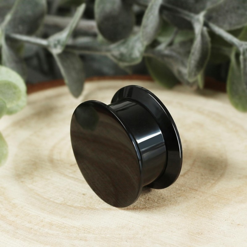 Treuheld® Ear Plug Black | Acrylic | Thread | 26