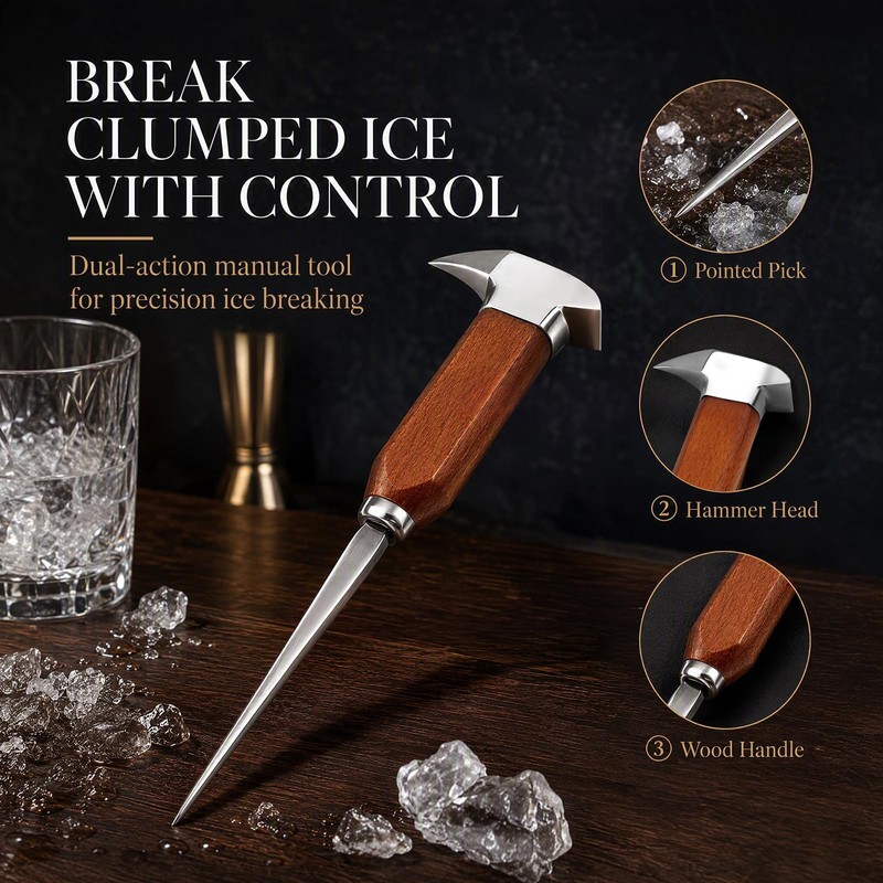 Ice Picks for Breaking Ice, 8.8-Inch Stainless Steel Ice Pick