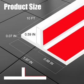 ToLanbbt T-Shaped Door Draft Stopper 1.97 in x 10 FT Silicone Weather Stripping Door Seal Double-Sided Adhesive Draft Seal Tape for Doors Windows and Shower Glass Gaps, Side, Frame, White
