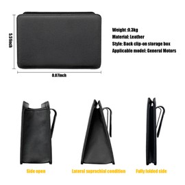 Yumfugu 1 PC Car Seat Back-mounted Storage Box, 8.07" x 5.51" x 2.55" Foldable Multi-functional Trash Can, Universal Car Door Side Inner Waterproof Accessories, Suitable for Most Car Models (Black)