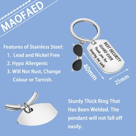 MAOFAED Security Guard Gift - Thanks For Keeping Me Safe Appreciation Keychain