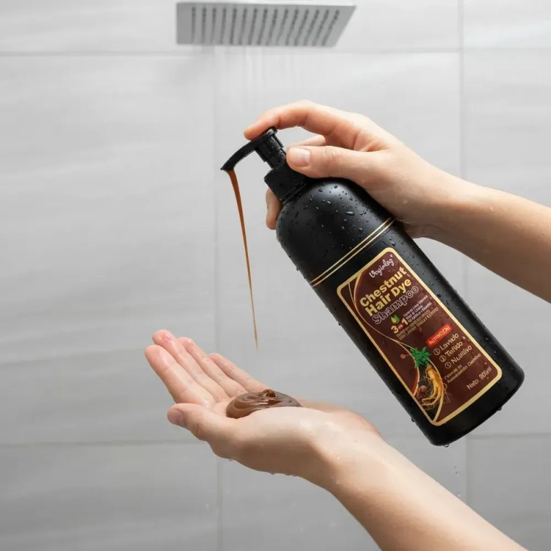 Shampo +tinte +nutrición Tiñe Cubre Las Canas Negro Y Cafe
