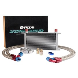 NEW 19Row AN10 Universal Engine Transmission Oil Cooler Kit with Filter Adaptor Hose End,Silver