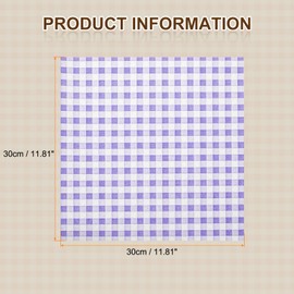 HARFINGTON 500pcs Square Checkered Wax Paper Sheets 11.81" x 11.81" Oil-absorbing Dry Food Wrapping Paper for Sandwich Baking Paper Liners Picnic Basket Bread Hamburger Wrap Kitchen, Purple