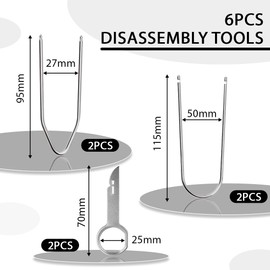 COYUN Car Radio Release Tool, Car Radio Removal Tool, U Shaped + V Shaped Stainless Steel Car Radio Release Key Car Radio Shackle Removal Instrument Key DIN Release Buttons Pack of 6