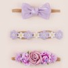 cherrboll cherrboll Baby Girl Nylon Headbands, 3Pcs Handmade Floral Hair
