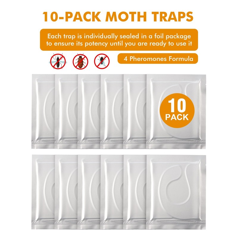 Pantry Moth Traps - Extra Strength Hanging Clothes Clothing Moth