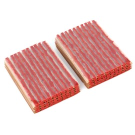 100 Cuerdas de Reparación de Neumáticos sin Cámara, Kits de Reparación de Pinchazos de Neumáticos de Emergencia para Coche, Furgoneta, Motocicleta, Tira de Goma, 100x3mm (Marrón)